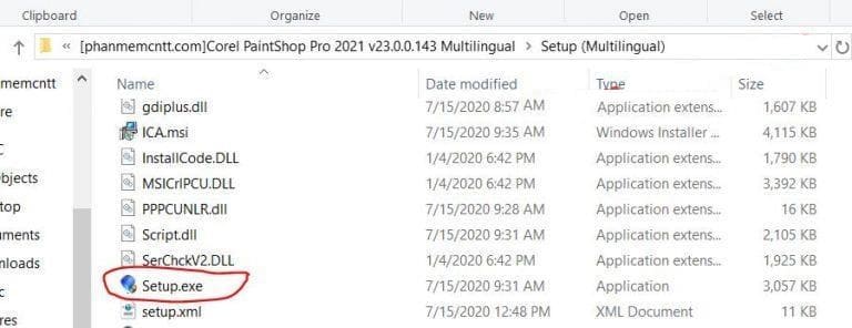 Vào thư mục setup, chạy file Setup.exe